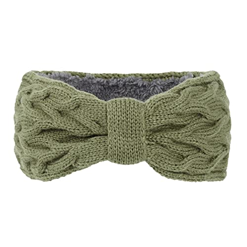 Warme Winter-Stirnbänder für Frauen Zopfmuster Turban Ohrwärmer Stirnband Geschenke 1Pack Haarband Für Jungs (Army Green, One Size) von aaSccex