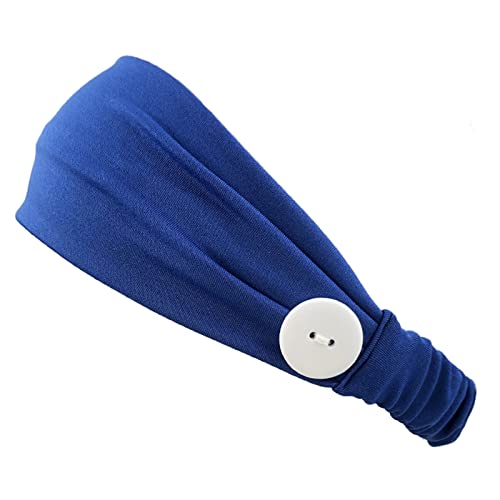 Workout Elastic Running Turban mit Knopf Haarschmuck Yoga Stirnband Hörband Haarreifen Zickzack (Blue, One Size) von aaSccex