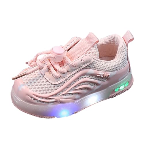 aaSccex Girls and Boys Spring Summer and Autumn Children's Mesh Breathable Small and Medium Children's Toddler Shoes Flashing Light Casual Sports Shoes Orthopädische Schuhe Damen (Pink, 25.5 Toddler) von aaSccex