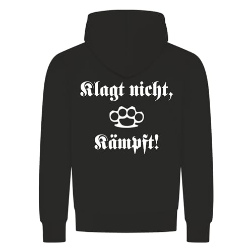 absenda Klagt Nicht Kämpft Kapuzenpullover - Schlagring Hooligan Kampf Chopper Motorrad Schwarz S von absenda