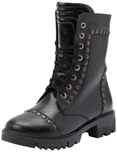 acalmar Damen Lederboots mit Nieten, Schwarz, 37 EU von acalmar