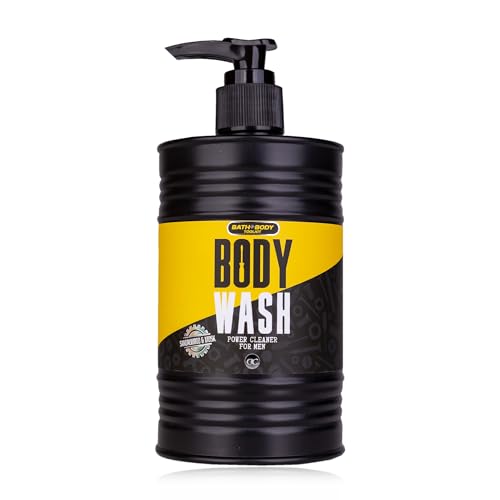 Accentra Duschgel/Body Wash BATH + BODY TOOLKIT in Pumpspender in Ölfassform, 400ml, Duft: Sandalwood & Musk - Bade- und Dusch-Gel für Männer von accentra