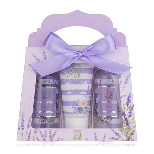 Accentra – Duschset Frauen Geschenkset LAVENDEL in schöner Geschenkbox – 3-teiliges Pflegeset mit Duschgel, Bodylotion und Schaumbad – Wellness Geschenk Set zum Geburtstag, Valentinstag & Weihnachten Accentra – Duschset Frauen Geschenkset LAVENDEL in schöner Geschenkbox – 3-teiliges Pflegeset mit Duschgel, Bodylotion und Schaumbad – Wellness Geschenk Set zum Geburtstag, Valentinstag & Weihnachten von accentra