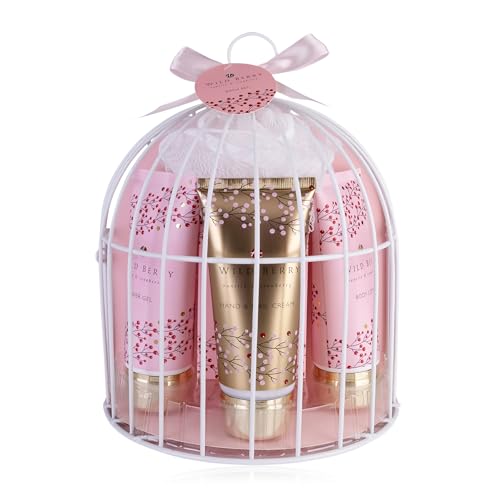 Accentra - Duschset Geschenkset für Frauen WILD BERRY in schönem Vogelkäfig, 5tlg. Badeset Geschenk mit Duschgel, Bodylotion, Seife, Handcreme & Netzschwamm – Wellness Set Frauen & Mädchen Accentra - Duschset Geschenkset für Frauen WILD BERRY in schönem Vogelkäfig, 5tlg. Badeset Geschenk mit Duschgel, Bodylotion, Seife, Handcreme & Netzschwamm – Wellness Set Frauen & Mädchen von accentra
