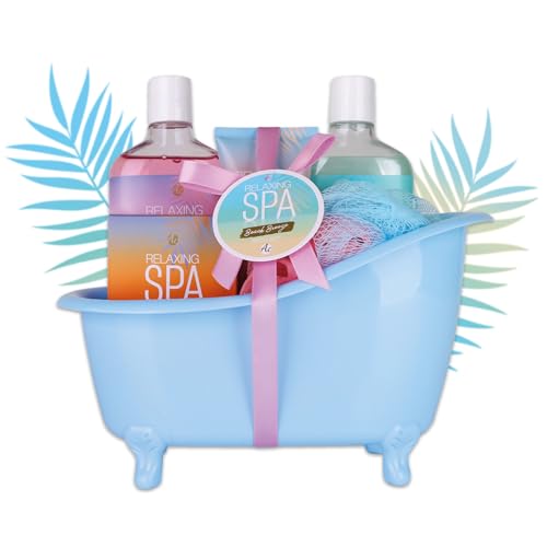 Accentra -RELAXING SPA Bade- & Duschset, Geschenk Set zur Entspannung für Frauen zum Geburtstag oder Muttertag, 5-Teiliges Wellness Pflegeset mit Duschgel, Bodylotion & Schaumbad in Deko-Badewanne Accentra -RELAXING SPA Bade- & Duschset, Geschenk Set zur Entspannung für Frauen zum Geburtstag oder Muttertag, 5-Teiliges Wellness Pflegeset mit Duschgel, Bodylotion & Schaumbad in Deko-Badewanne von accentra