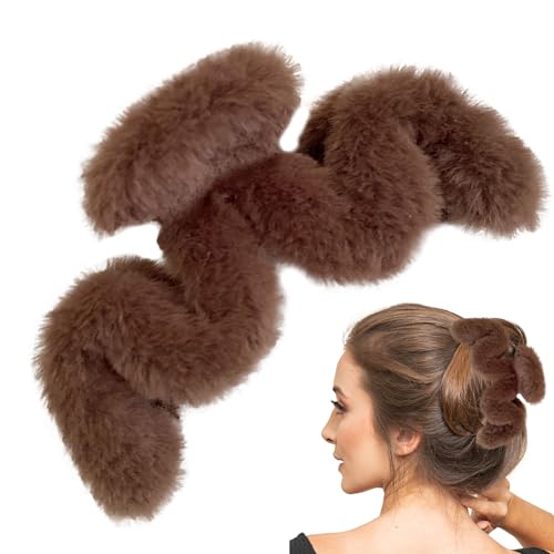 Plüsch-Haarspange,Plüsch-Haarspangen in Wellenform - Große Haarspangen, Haarschmuck für dünnes/mitteldickes Haar, langes Haar, niedliche Haarspangen für Frauen und Mädchen Acime von acime