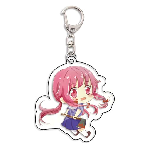 The Future Diary Keychain Cute Mirai Nikki Acrylic Key Chain Yuno Gasai Pendant Yuno Gasai Keyring Decoration Cosplay Double Layer Acrylic Clear Durable Accessories For Anime Fans von acsewater