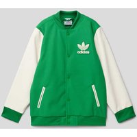 adidas Originals College-Jacke mit Label-Patch in Gruen, Größe 140 von adidas Originals