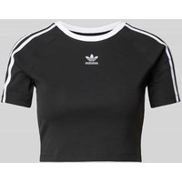 adidas Originals Crop Top mit Label-Stitching in Black, Größe L von adidas Originals