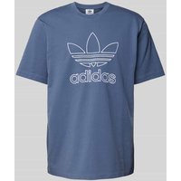 adidas Originals T-Shirt mit Label-Stitching in Blau, Größe M von adidas Originals