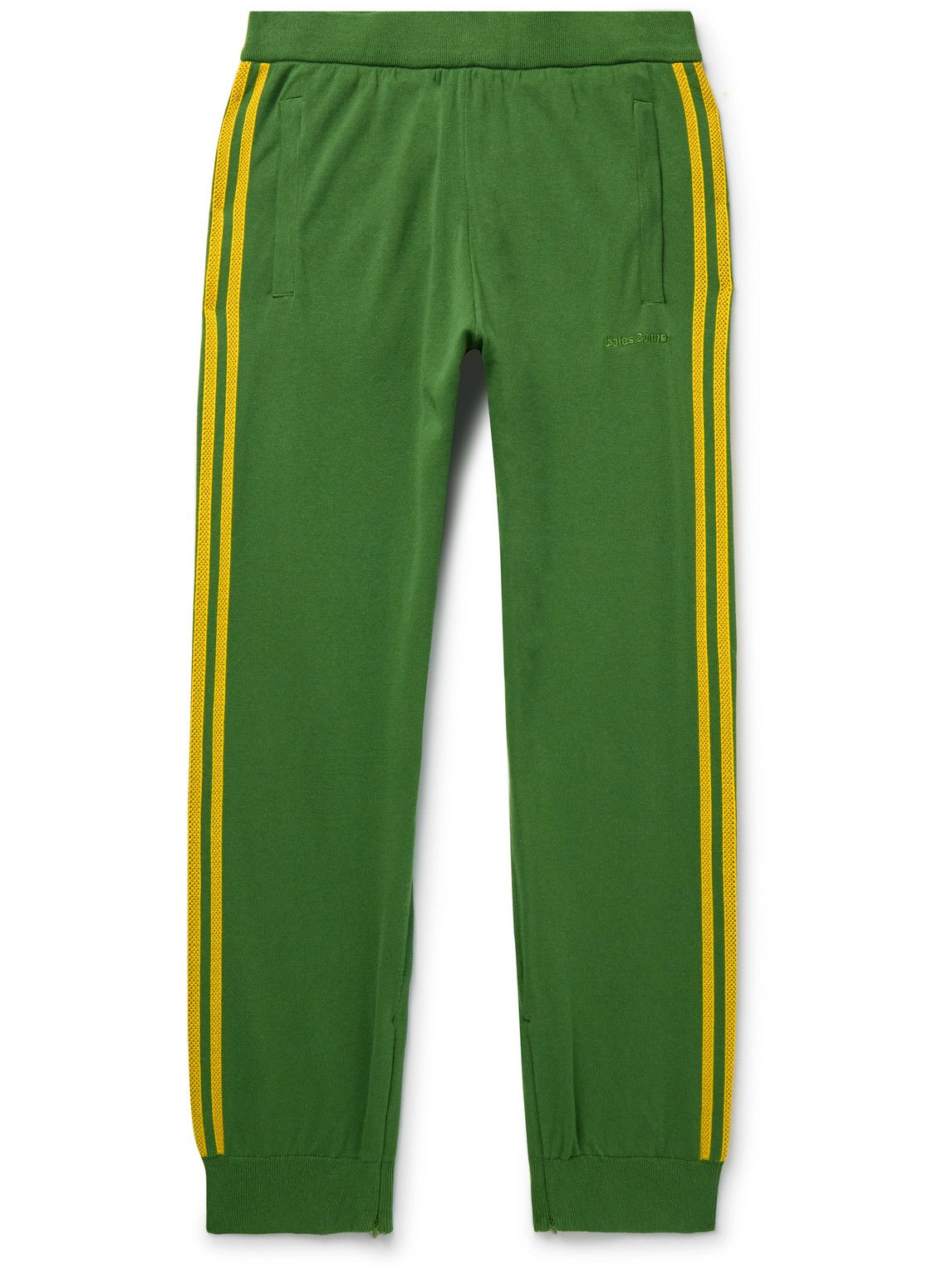 adidas Originals - Wales Bonner Tapered Crochet-Trimmed Logo-Embroidered Cotton Track Pants - Men - Green - M von adidas Originals