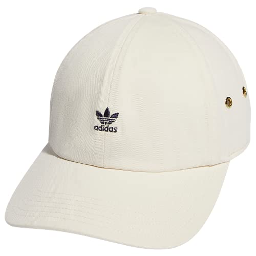 adidas Originals Women's Mini Logo Relaxed Adjustable Cap, Wonder White/Shadow Navy, One Size von adidas Originals