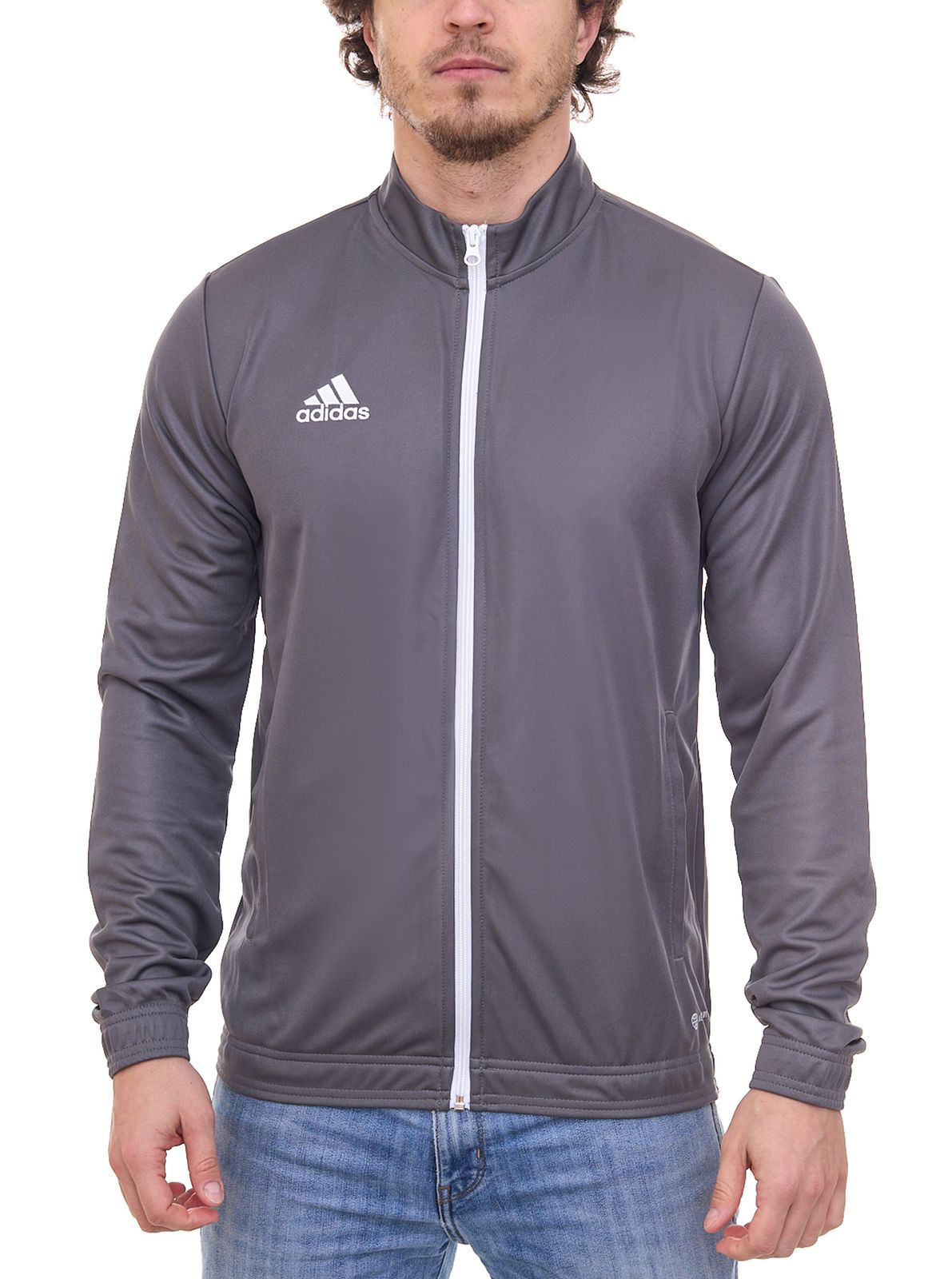 2er Pack adidas Entrada 22 Herren Trainings-Jacke Sport-Jacke AEROREADY Technologie in Grau, Schwarz, Navy von adidas