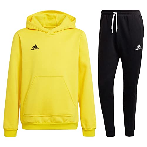 Adidas Fußball Entrada 22 Jogginganzug Hoodie Jogginghose Herren gelb schwarz Gr L von adidas