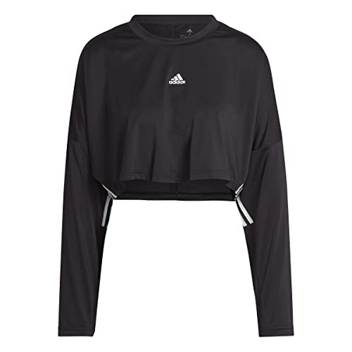 adidas Damen W Hyglm Coverup Sweatshirt, schwarz/weiß, S von adidas