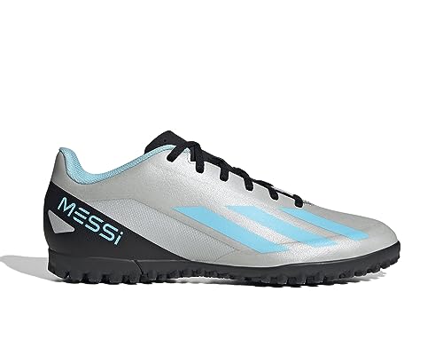 Adidas Unisex X Crazyfast Messi.4 Tf Football Shoes (Turf), Silver Met./Bliss Blue/Core Black, 44 2/3 EU von adidas