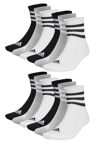 adidas 12 Paar C Sportswear MID 12p Mid Cut Socken Unisex Sportsocken, Farbe:Multi, Socken & Strümpfe:43-45 von adidas