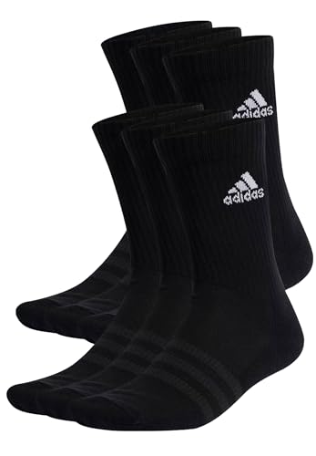 adidas 6 Paar SPW CREW 6p Tennissocken Sportspocken Unisex, Farbe:Black, Socken & Strümpfe:37-39 von adidas