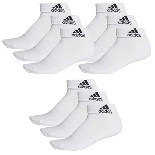 adidas Ankle/Quarter Socken Unisex Kurzsocke Knöchelsocke 9 Paar, Farbe:White, Socken & Strümpfe:46-48 von adidas