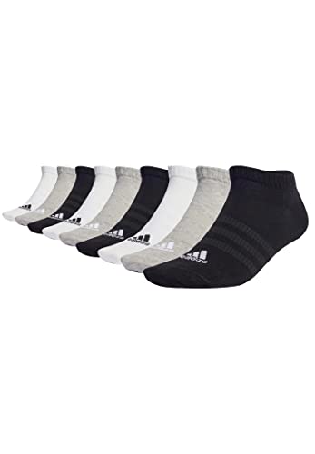 adidas 9 Paar Sportswear Low Cut Sneaker Socken Unisex Kurzsocke, Farbe:White/Grey Heather/Black, Socken & Strümpfe:40-42 von adidas