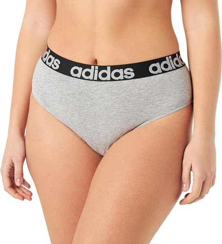 adidas Damen Sport Cotton Logo Bikini Slip-4A1H92 Slip, Heather Grey, M von adidas