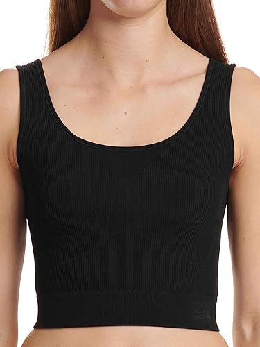 adidas Damen Cropped Top Unterwäsche, Schwarz, M von adidas