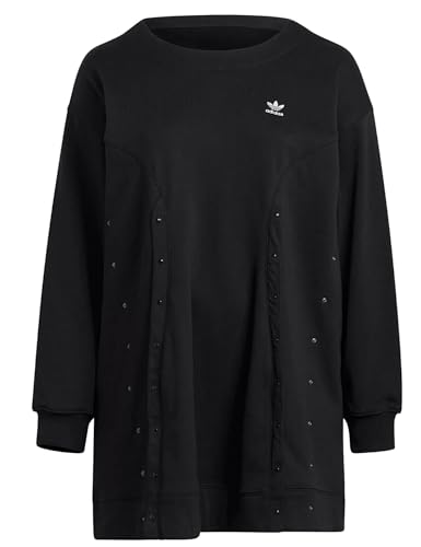 adidas Damen Originals Sweater Trefoil Dress Sweatshirt (DE/NL/SE/PL, Numerisch, 54, 56, Große Größen, Regular, schwarz) von adidas