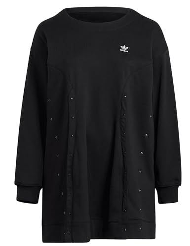 adidas Damen Originals Sweater Trefoil Dress Sweatshirt (DE/NL/SE/PL, Numerisch, 58, 60, Große Größen, Regular, schwarz) von adidas