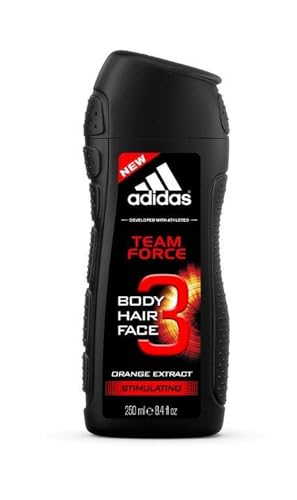 adidas Duschgel mit Duft 3 in 1 für Herren, Team Force – Energizing – Shampoo – Multi-Vorteile, 250 ml adidas Duschgel mit Duft 3 in 1 für Herren, Team Force – Energizing – Shampoo – Multi-Vorteile, 250 ml von adidas