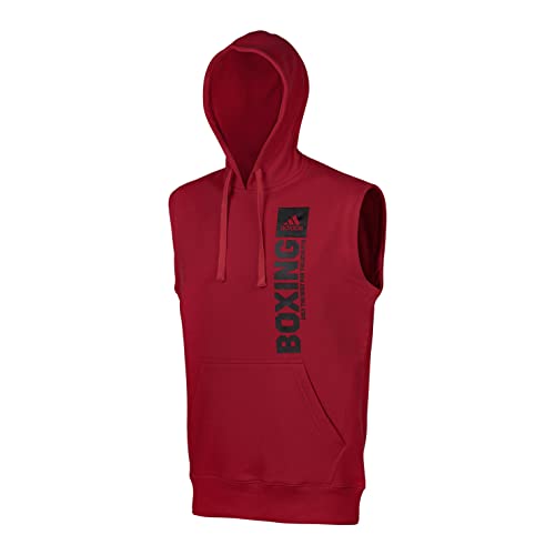 adidas Herren Community Vertical Hoody Sleeveless Boxing Kapuzenpullover ärmellos, Rot/Schwarz, L von adidas