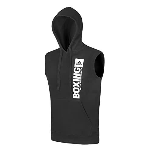 adidas Herren Community Vertical Hoody Sleeveless Boxing Kapuzenpullover ärmellos, Schwarz/Weiß, XXL von adidas