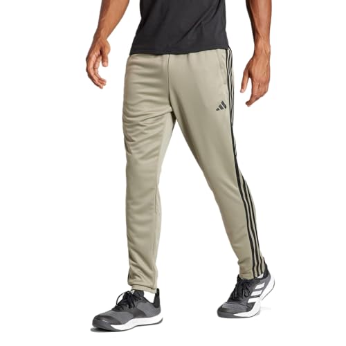 adidas Men's Train Essentials 3-Stripes Training Pants Hose, Silver Pebble/Black, M von adidas