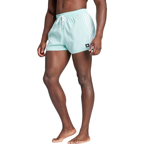 adidas Men's 3-Stripes CLX Very Length Swim Shorts Badehose, Semi Flash Aqua/White, L von adidas
