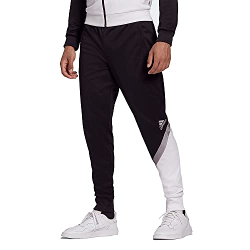 adidas Men's Essentials 3-Stripes Tapered Tricot Pants (Black/White/Core Black, Large) von adidas