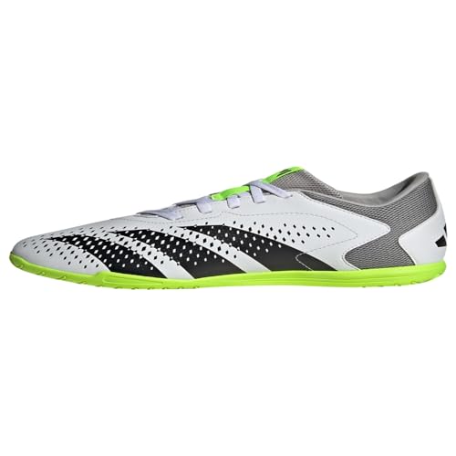 adidas Predator Accuracy.4 Hallenschuhe - Königsblaue Fußballschuhe mit synthetischem Obermaterial und recycelten Materialien, Footwear White/Core Black/Lucid Lemon, 8 US Women/7 US Men von adidas