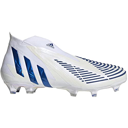 adidas Predator Edge+ Firm Ground Cleats – Unisex-Fußball, White-Hi-Res Blue, 11.5 US von adidas