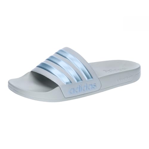 adidas Unisex Adilette Shower Slides, wonder silver/magic grey met/wonder blue, 44 2/3 von adidas