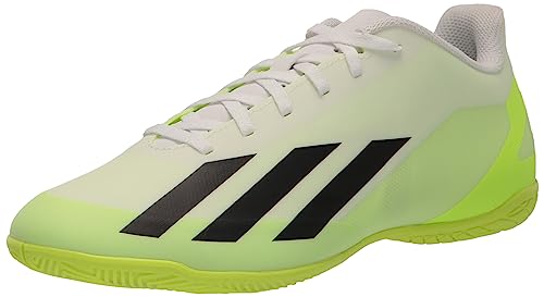 adidas Unisex-Erwachsene X Crazyfast.4 Indoor-Sneaker, White/Core Black/Lucid Lemon, 13 US Women/12 US Men von adidas