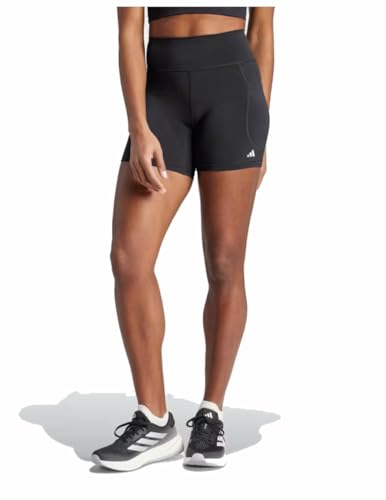 adidas Women's DailyRun 5-Inch Short Leggings, Black/White, L von adidas