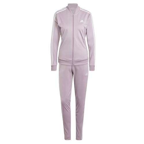 adidas Women's Essentials 3-Stripes Track Suit Trainingsanzug, Preloved Fig/White, XS von adidas