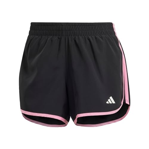 adidas Women's Marathon 20 Running Lässige Shorts, Black/Bliss Pink, M 4 inch von adidas