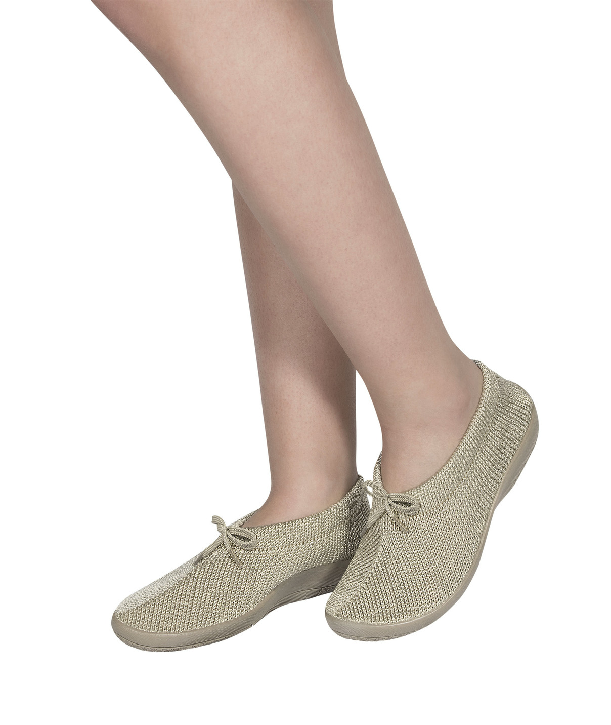 Ballerina mit elastischem Einschlupf und Schnürung, Beige, Größe 38 von aerosoft