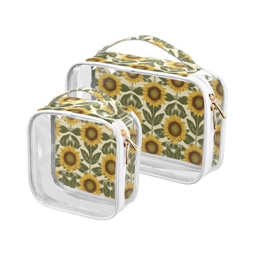 2 transparente Herren-Kulturbeutel, TSA-zugelassen, tragbare Kosmetiktasche, Reise-Rasierutensilien, Sonnenblume, Olivgrün und Sand, Sonnenblume, Olivgrün und Sand 2 transparente Herren-Kulturbeutel, TSA-zugelassen, tragbare Kosmetiktasche, Reise-Rasierutensilien, Sonnenblume, Olivgrün und Sand, Sonnenblume, Olivgrün und Sand von aidingzhi