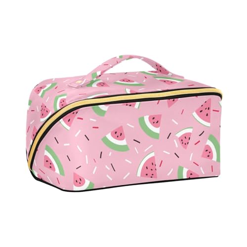 aidingzhi Wassermelonen-Make-up-Tasche mit Trennwänden, Reißverschluss, Kosmetiktasche für Damen, vertikal, freistehend aidingzhi Wassermelonen-Make-up-Tasche mit Trennwänden, Reißverschluss, Kosmetiktasche für Damen, vertikal, freistehend von aidingzhi