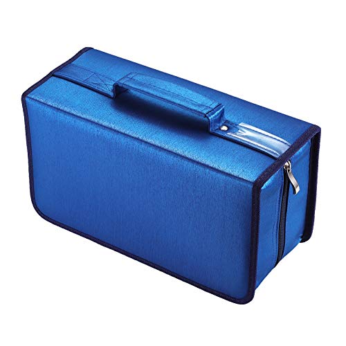 alavisxf xx CD Tasche, 160 CD/DVD Tasche Nylon CD Taschen Aufbewahrung Schutzhülle DVD Lagerung CD Tasche für Kinder Auto (Blau, 160 Kapazität) von alavisxf xx