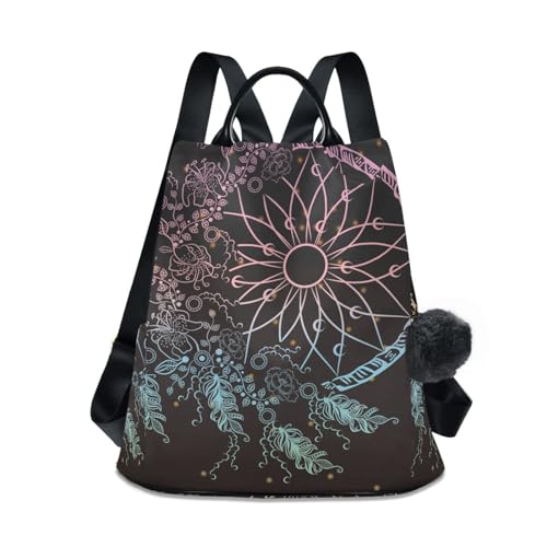 ALAZA Rucksack für Damen, Diebstahlschutz, Reisen, Handtaschen, Schultertasche, Traumfänger, Damenrucksack, modischer lässiger Rucksack, Tagesrucksack, Haarball-Anhänger, Mandala 150, One size von alaza