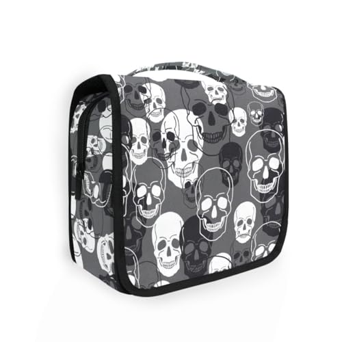 Kulturbeutel zum Aufhängen für Frauen, Reisen, Rock Skull Kulturbeutel, Organizer, tragbare Reisetaschen, Kosmetiktasche, Totenköpfe 246, Einheitsgröße von alaza