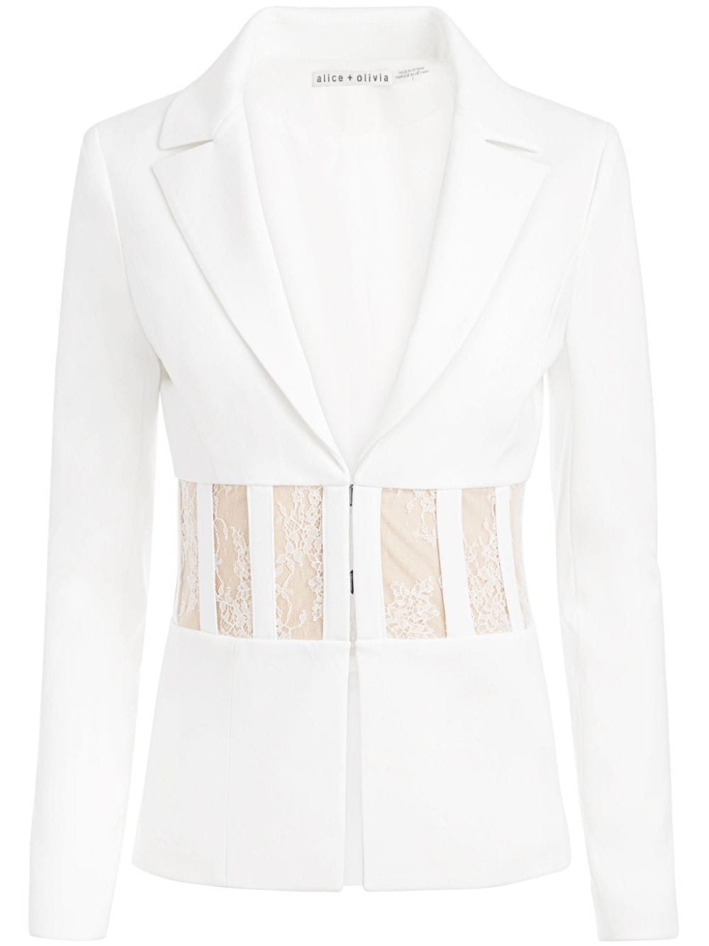 alice + olivia Alexia Corsage-Blazer mit Spitze - Weiß von alice + olivia