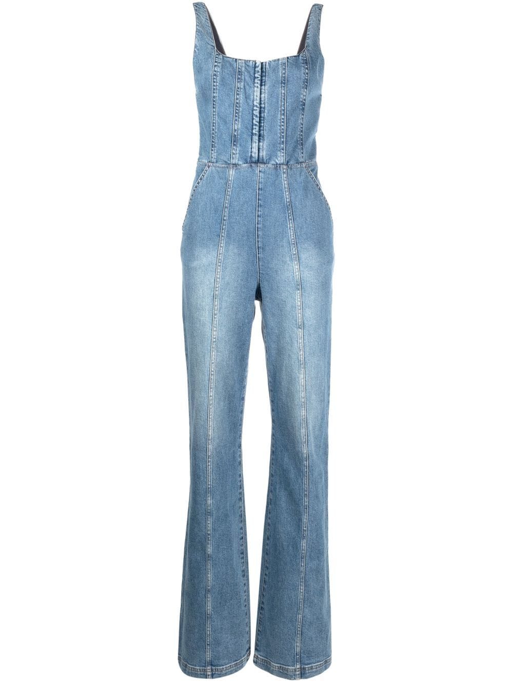 alice + olivia Chels Jumpsuit mit Corsage - Blau von alice + olivia