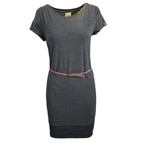 alife & kickin Kleid CocoAK Damen Jerseykleid, Kurze Ärmel, Gepunktet mit Gürtel, Grau Gr. M alife & kickin Kleid CocoAK Damen Jerseykleid, Kurze Ärmel, Gepunktet mit Gürtel, Grau Gr. M von alife & kickin